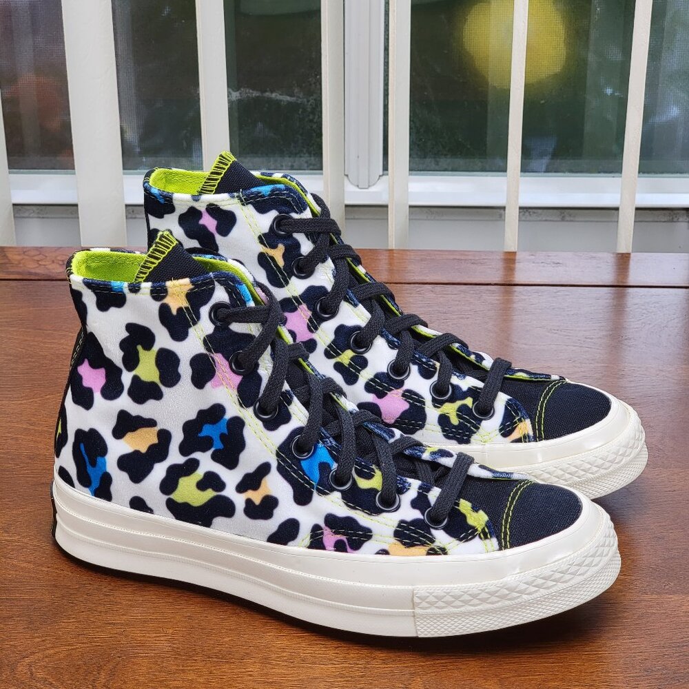 Converse Women's Chuck 70 Hi Velvet 572369C Egret/Black/Lime Twist Multi Sizes